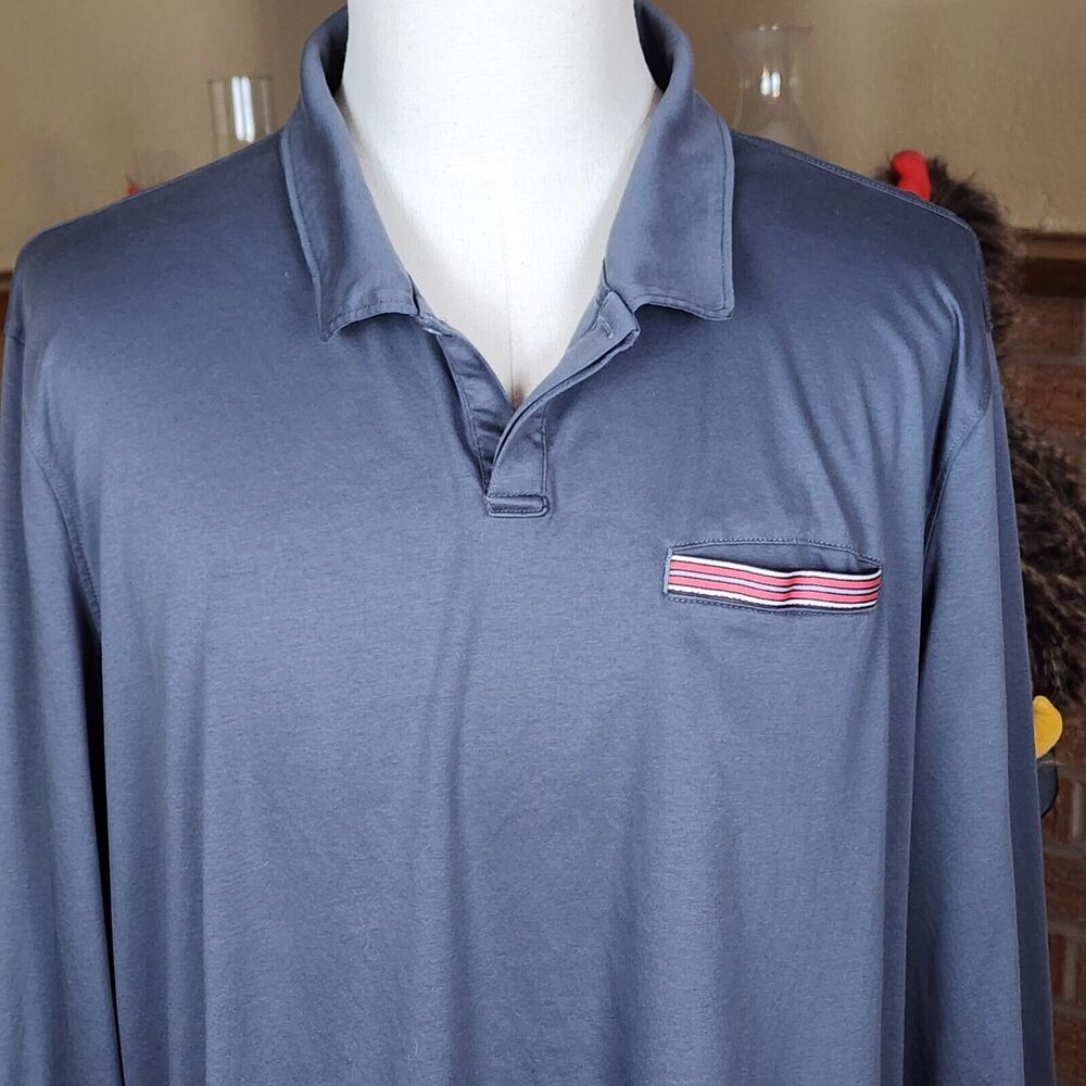 UNTUCKit Gray Long Sleeve Polo Shirt Size XXXL
